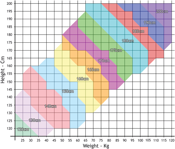 Shinai Length Chart