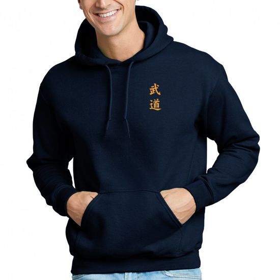 Embroidered Hooded Sweatshirt - Navy