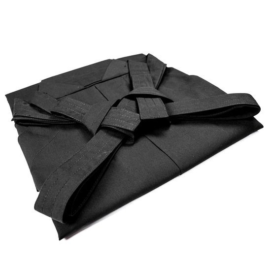 Black Polyester Rayon Junior Hakama - Folded