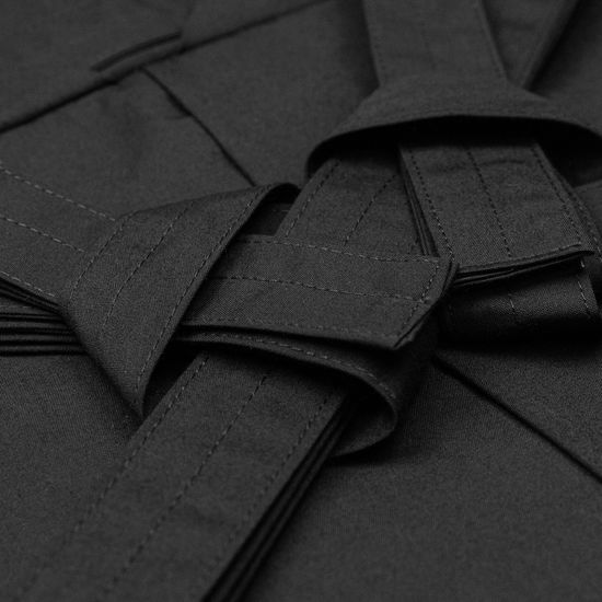 Wide Maehaba Tetron Hakama - Black - Himo