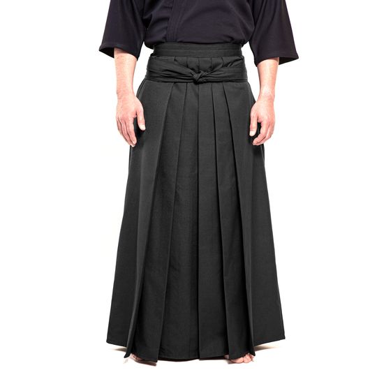 Wide Maehaba Tetron Hakama - Black