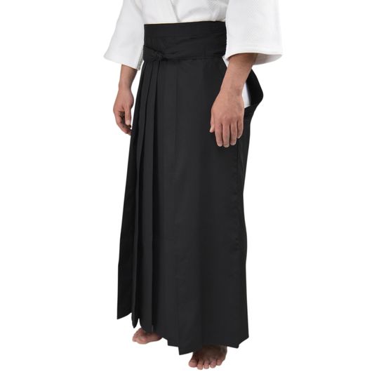 Black Polyester Rayon Junior Hakama - Side